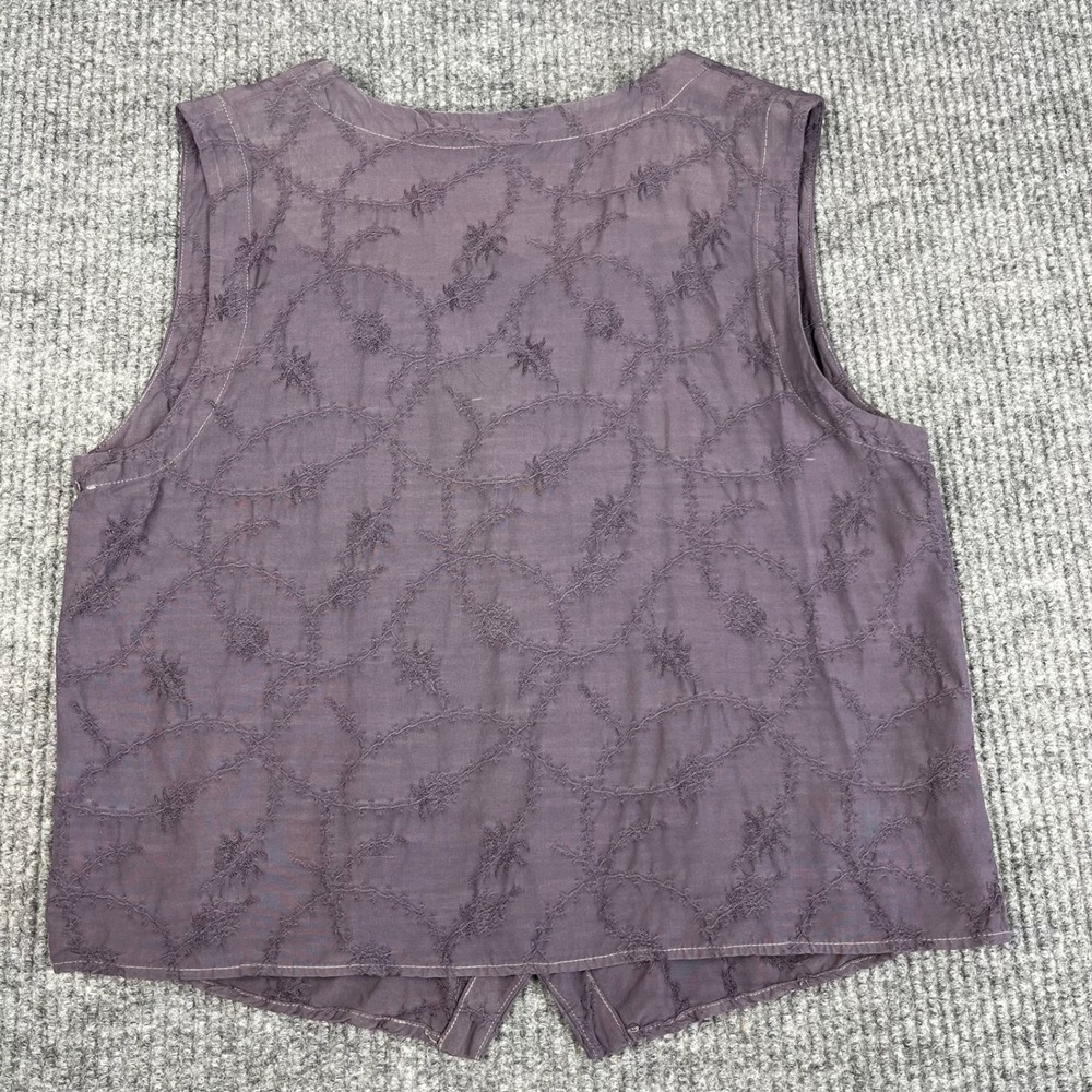 Vtg 90s CP Shades Vest Womens M Linen Rayon Lagenlook Minimalist Boho Button Up - Picture 2 of 10